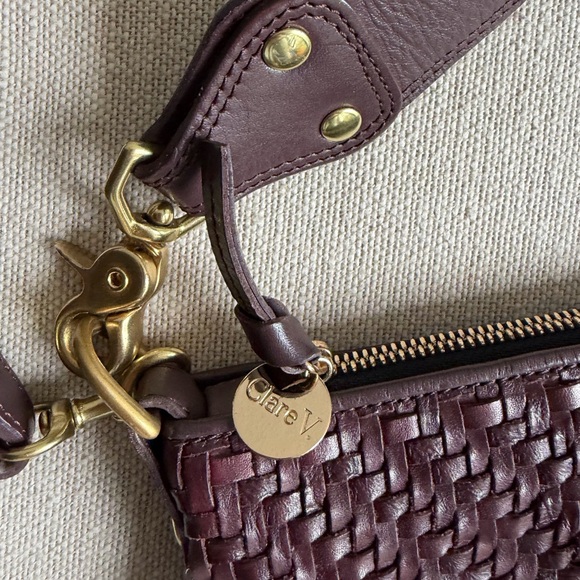 Clare V Burgundy Moyen Crossbody Bag Plum - Picture 3 of 14